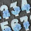 1pc Handmade Birthday Candle Party Celebration Supplies Decorative Candle Blue Bowknot Creative Digital Candle For Birthday Cake