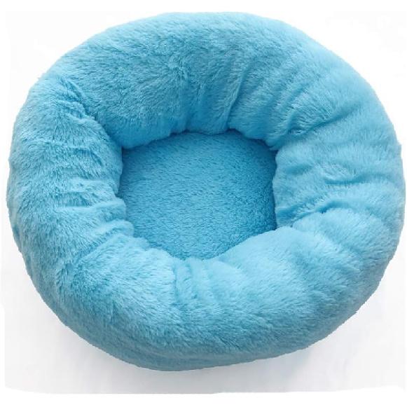 Pet Bed, Fluffy Luxe Soft Plush Round Cat and Dog Bed, Donut Cat and Dog Cushion Bed, Self-Warming and Improved Sleep, Orthopedic Relief Shag Faux