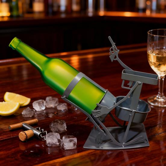 Metall Cocktailflaskställ Dryckesdisplayställ för Vin Champagne Martini Glas Organiserare Hemmabar Festdekoration