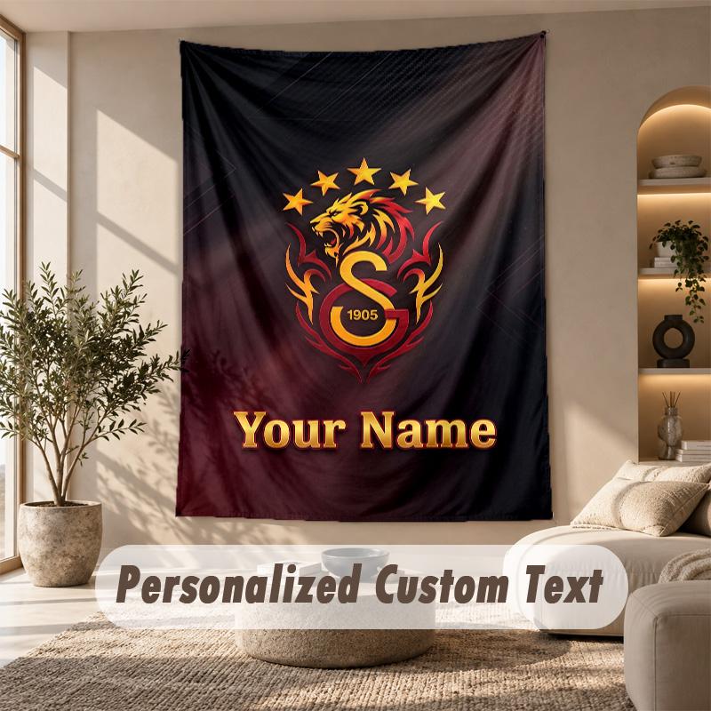 Tapestry Custom Name Text, Wall Hanging Tapestry Home Room DecorGalatasaray FC