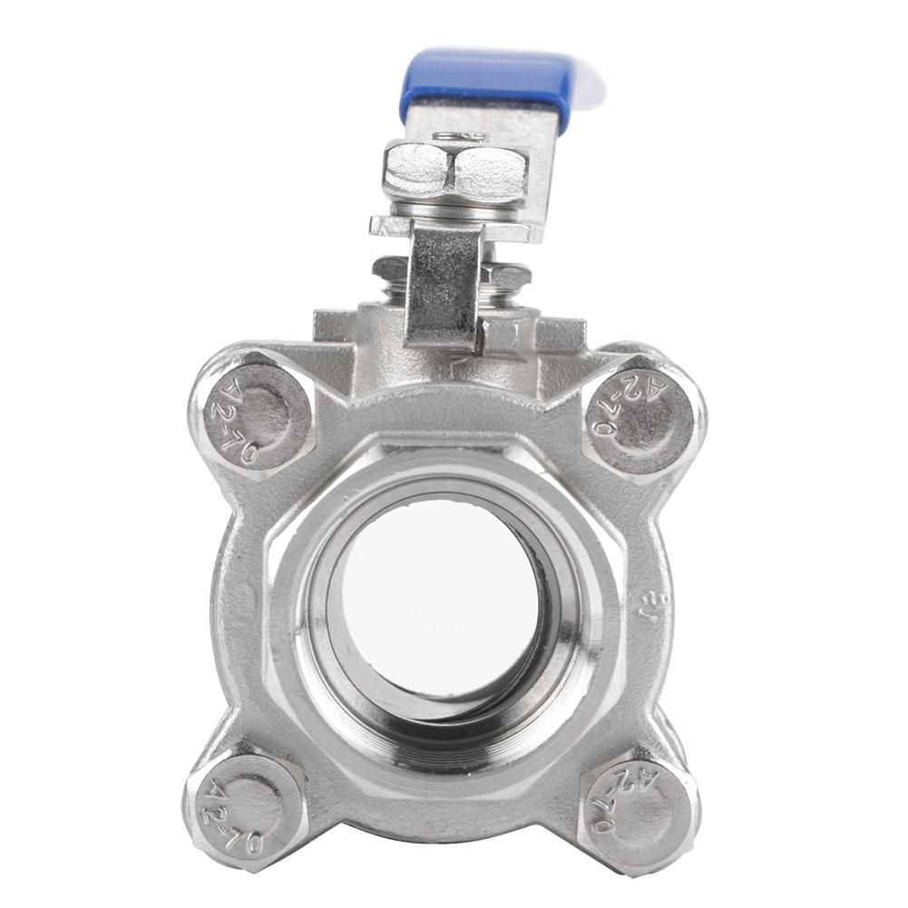 304 Stainless Steel Three Piece Full Port Female Ball Valve 1  BSPT 1000WOG