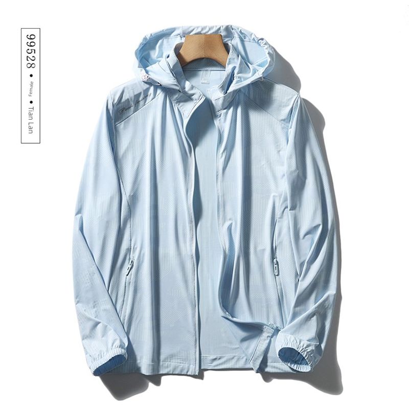 Outdoor Elastic Ice Silk Sun Protection Clothing for Men 2024 New Summer Thin Hooded Skin Windbreaker Foreign Trade Sun Protection Jacket