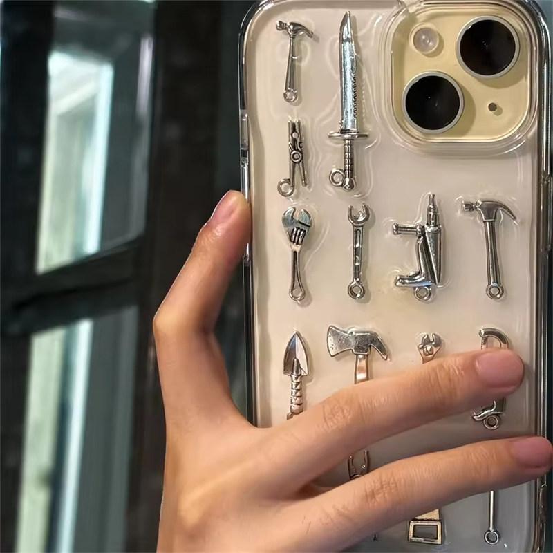 Kreativt Handgjort Gaffel Kniv Genomskinligt Skal För iPhone17 Air 16 15 13 14 12 11 Pro Max Plus X XR XS 7 8 SE2 Epoxi Mjukt Skal