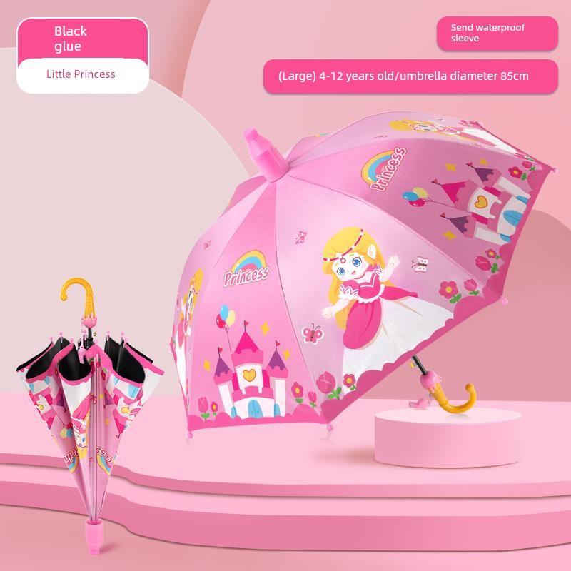 Children's Long-Handled Umbrella, Sun Protection, Uv Protection, Rain or Shine Use, Special Cartoon Design for Primary School Students and