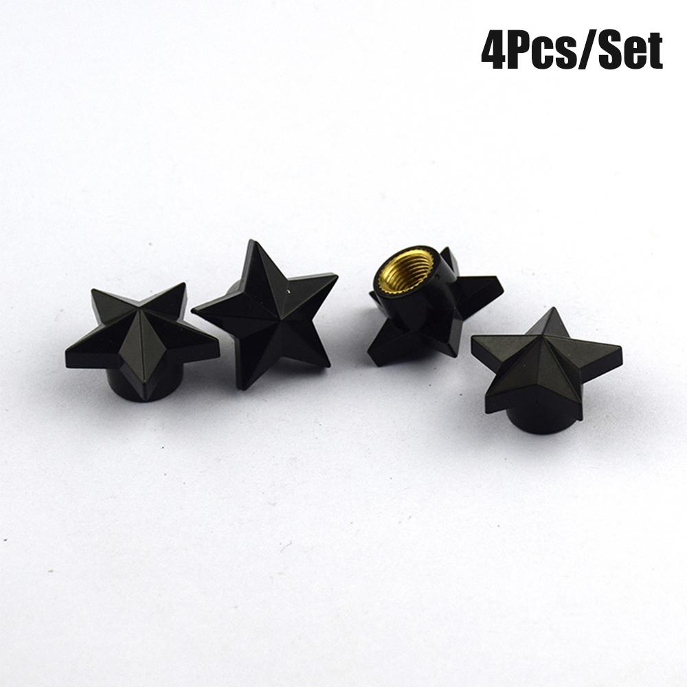 4Pcs/Set Tire Stem Valve Caps Universal Pentagram Shaped Wheel Tyre Air Valve Stem Caps Dust Covers Stem Caps1