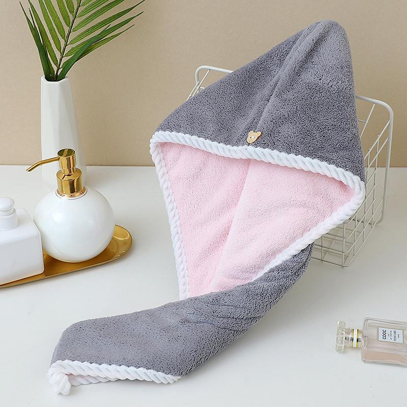 Women's Two-Tone Double-Layer Long Hair Thickened Drying Cap