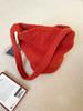 Soft Plush Large Capacity Ladies Bucket Bags Solid Color Casual Women's Furry Shoulder Bag Faux Lamb Wool Female Handbags Tote