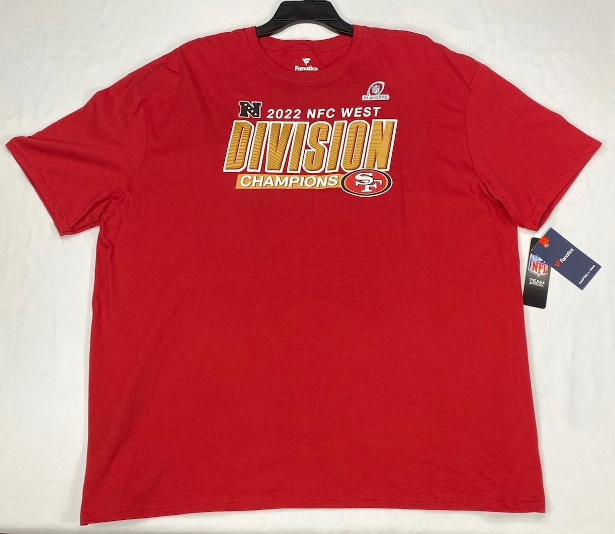 

Мужская футболка Fanatics 3XL 2022 San Fran 49ers Чемпионат дивизиона Футбол Новая с биркой L