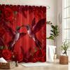 Pair Of Green Hummingbirds & Lily Of The Valley Waterproof Shower Curtain For Bathroom Decor