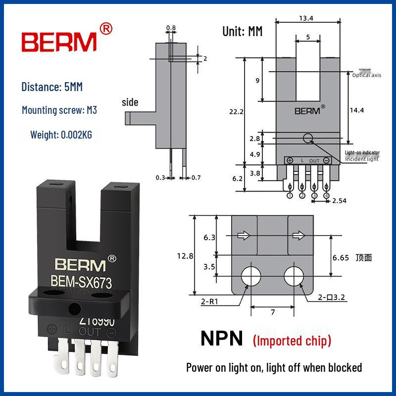 U-förmiger induktiver photoelektrischer Sensor EE-SX670/671/672A/673/674 mit Endschalter (NEIN, ES)