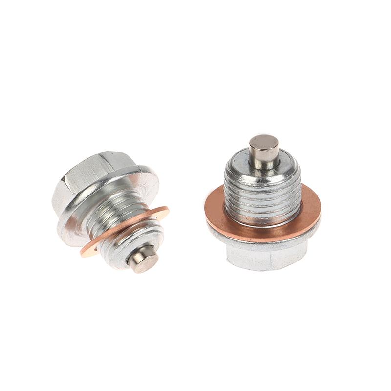 1 Stück Autozubehör Magnetischer Saug-Ablassschrauben mit 5 Dichtungen Neodym-Magnet Edelstahlbolzen Heavy Duty Ölstopfen