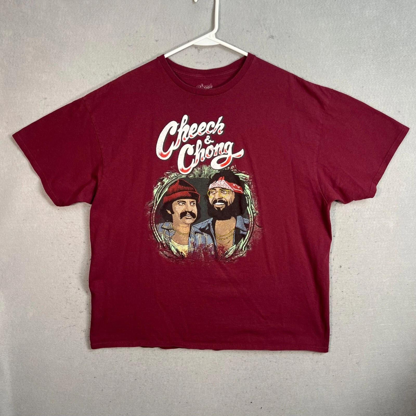 

Cheech & Chong Graphic T-Shirt 2X (FITS XL) Maroon Cotton Casual Men’s Tee S