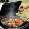 Square Square BBQ Grill Basket Mesh Frying Net Filter Basket Vegetable Washing Basket  Camping