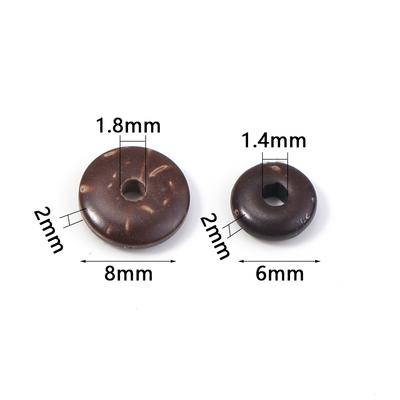 Circa 320pz Perline Naturali in Legno Perline in Legno di Guscio di Cocco Perline Distanziatrici Sciolte Perline Abaco Per Braccialetto Fai da Te Accessori per Collana 6/8mm