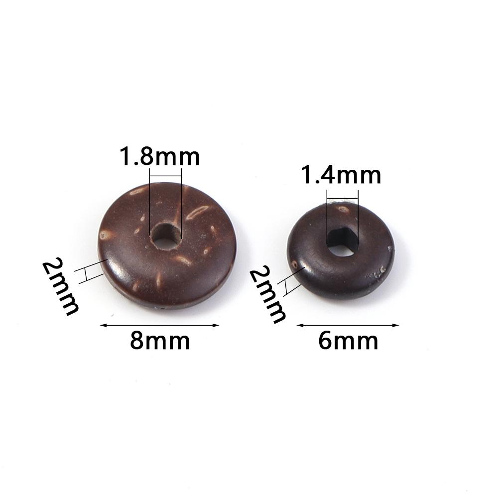 Approx 320pcs Natural Wooden Beads Coconut Shell Wood Beads Loose Spacer Abacus Bead For DIY Bracelet Necklace Accessories 6/8mm
