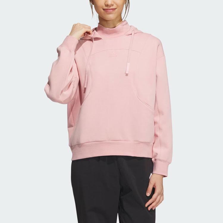 Adidas Futsal Hoodie Solid Color Logo Sports Casual Loose Hooded Sweatshirt Women Hoodies Miracle-Purple Pink IZ1627