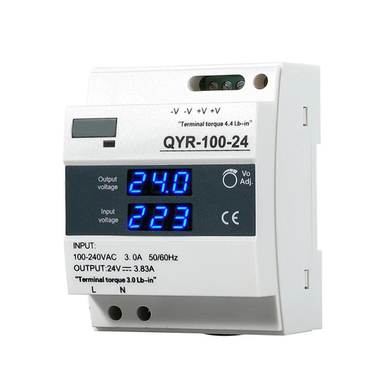 

60W Ultra Slim Step Shape DIN Rail Power Supply AC 100-240V to DC5V 12V 15V 24V 48V with LED Digital Display for LED light strip 24V&60 W&100V-240V білий