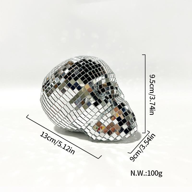 

Диско Череп Хэллоуин Диско Вечеринка Диско Шар Украшение Стеклянная Мозаика Череп Орнамент Small Skull серебряный