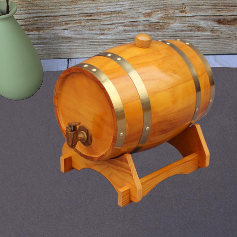 Eichen-Baijiu- und Weinfass aus Holz mit Kiefern-Innenauskleidung für Heimdekoration & Lagerung
