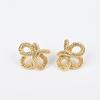 French Gold Bow Knot Stud Earrings In S925 Silver