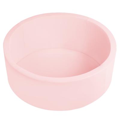 Piscine à balles souple 90x30cm/sans balles ronde pour bébé tout-petit en mousse, rose:bleu bébé/rose poudré/perle