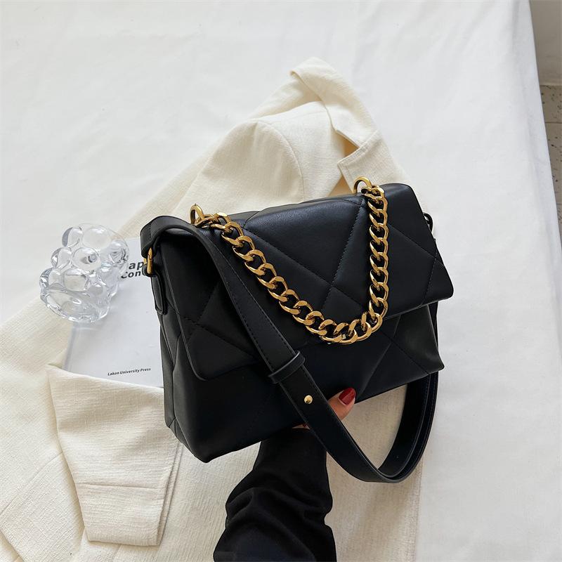 Retro High-End Tasche Damen Neu Herbst und Winter Rhombus Kette Kleine Quadratische Tasche Trendige Umhängetasche