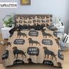 Dackel-Bettwäsche-Set mit süßem Cartoon-Welpen, bunt, Bettbezug aus Polyester, Bettbezug für Haustierhund, Queen-Size-Bett, Schlafzimmer-Dekoration