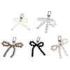 Cute Bowknot Keychain Pendant Fashionable Beaded Phone Charm for Case Decoration Lovely Charm for Women and Girls