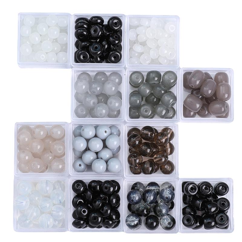 Black & White Glass Beads: Transparent Round, Crystal, Wheel, Bamboo - DIY Handcrafted Bracelet & Necklace Jewelry