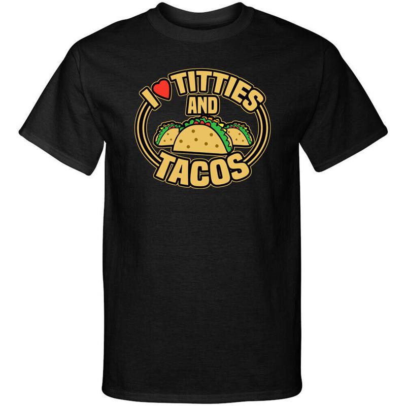 I Love Boobies and Tacos Adult Humor Funny Graphic Tee Shirt T Shirt S разноцветный