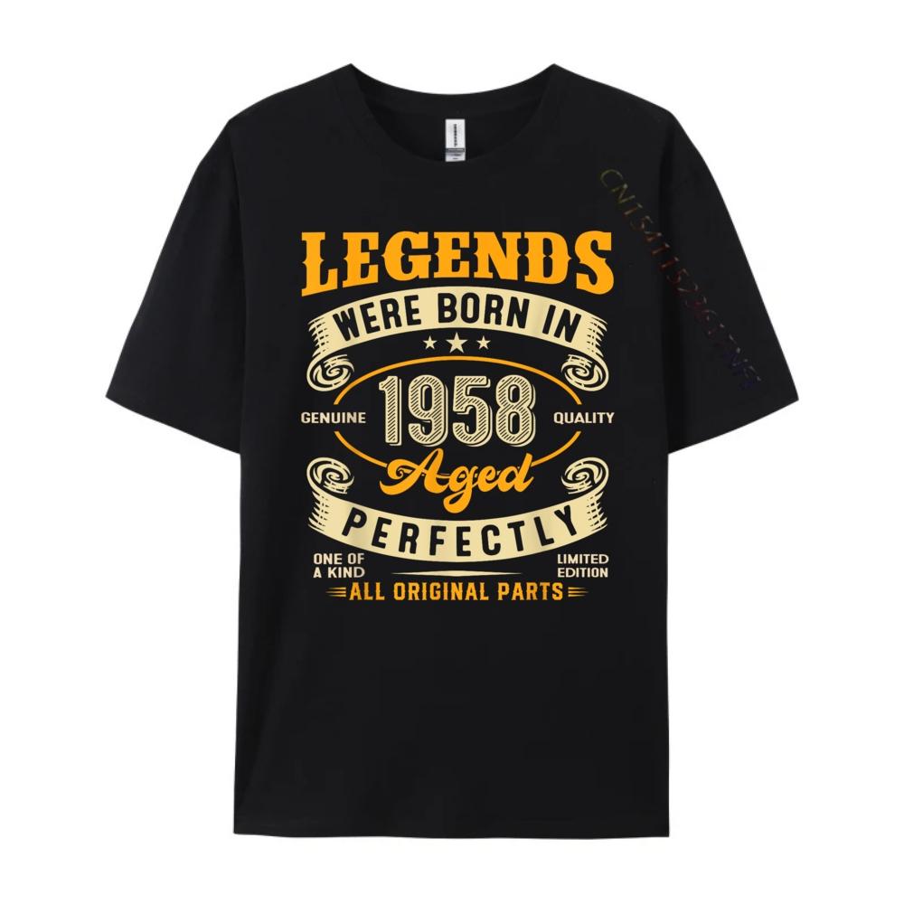 65th Birthday Legends Born In 1958 65 Years Old Unisexs Designer Clothes T Shirt Vegan