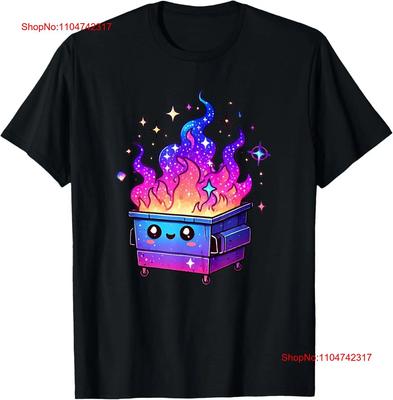 Dumpster Fire Galaxy Kawaii Cute Cosmic Flames T Shirt  Vintage Washed Designer Clothes Unisex Top For Everyday Wear Casual