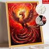 Framed Pearl Bead Painting Kit Rising Phoenix Design DIY Shiny Canvas Art Relaxing Craft Gift for Craft Lovers Wall Decor Home Ornament