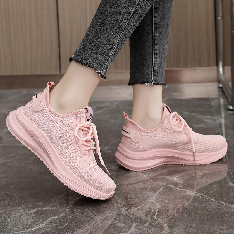 Ld581 Nové síťované boty Dámské jarní/letní létání tkané boty Sneaker Mesh prodyšné ležérní běžecké boty Kokos