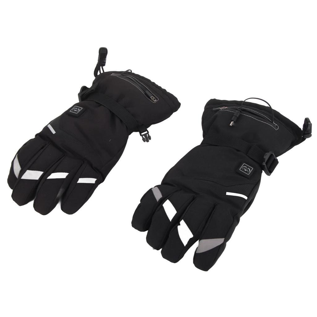 1 Pair Electric Heated Gloves 3 Temperature Setting Battery Powered Rechargeable Heating Thermal Touchscreen Gloves for Men Wome
