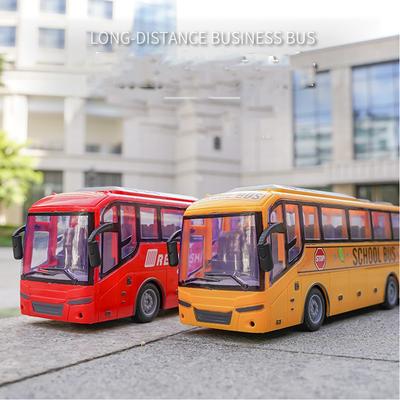 1/30 Kids Toy Rc Car Remote Control School Bus with Light Tour Bus 2.4G Radio Controlled Electric Car Machine Toys for Children