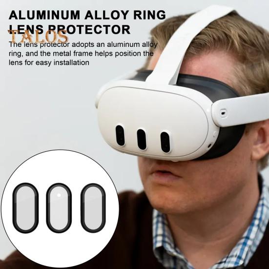 Camera Lens Protector Thin 9H Tempered Glass Anti-Scratch 360-Degree Full Coverage Camera Screen Protector Cover for Meta Quest 3