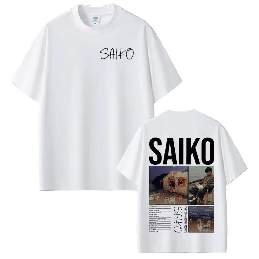 Rapper SAIKO Natsukashii Yoru Album 2025 T-shirt Men's Women Cotton Oversized T-shirts Hip Hop Retro Short Sleeve Print T Shirts
