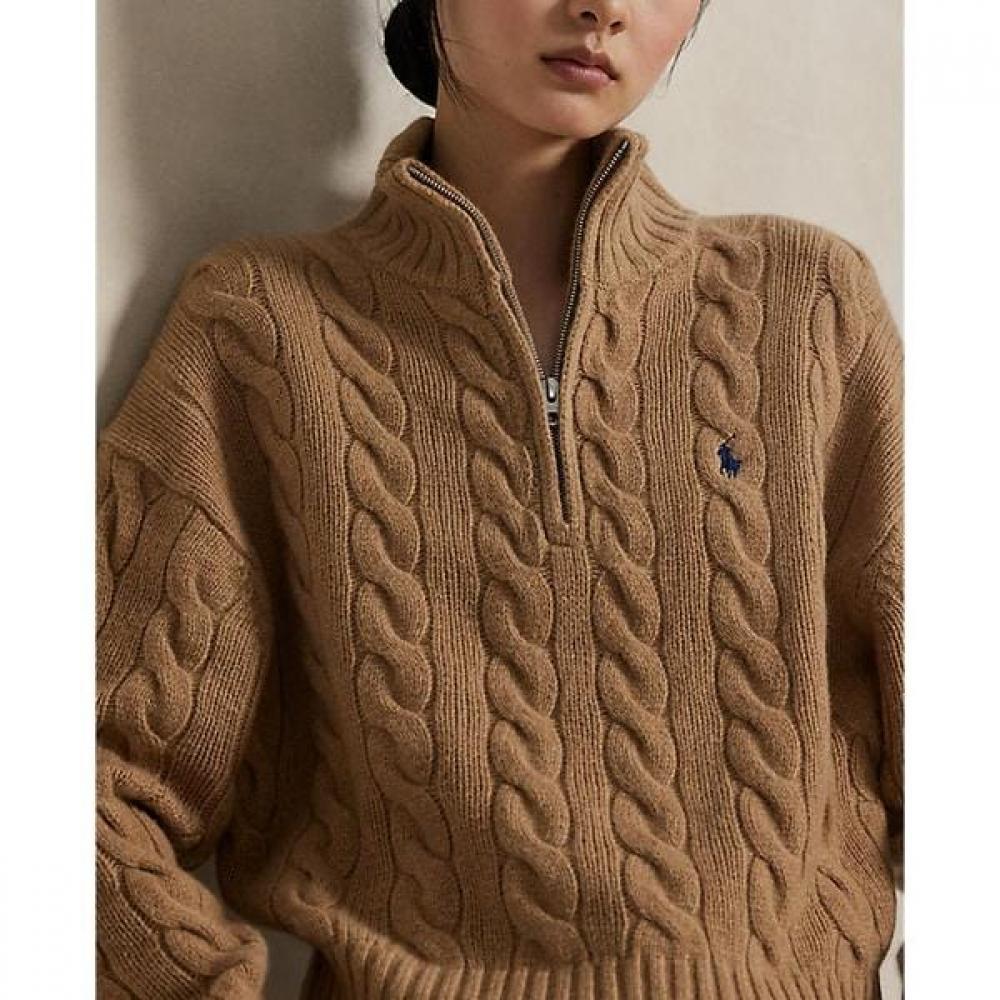 Polo Ralph Lauren Women S Cable Wool caShmere Half Zip Sweater  wmpoSwenc021315260 