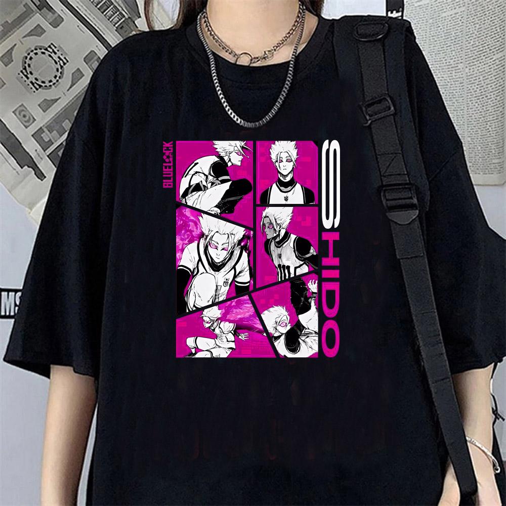 Japanese Anime Blue Lock T Shirt Women Men Short Sleeve T-shirt Harajuku Tops Tees Cartoon Streetwear