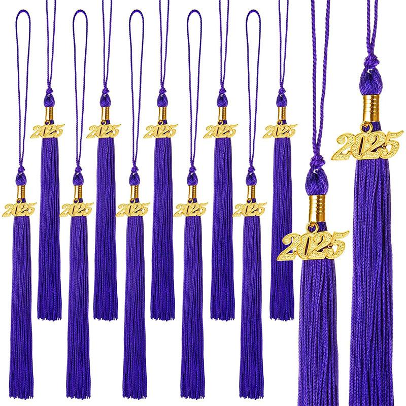 10Pcs Graduation Tassel with Date Mortarboard Tassel Fringe for Graduation Party Decorations Accesorios Graduation Hat Tassel