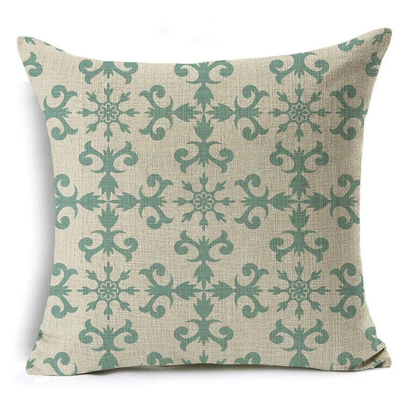 Light Green Fresh Style Cushion Cover 45x45cm Linen Decorative Pillow Cover Sofa Bed Pillow Case