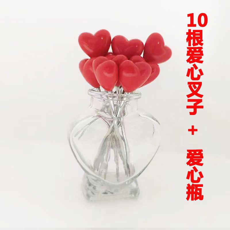 Edelstahl Obstgabeln: Niedliches Erdbeer- & Kohl-Design, Perfekt für Heimdekoration.