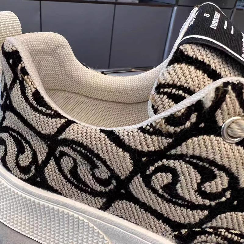 Canvas shoes men's 2024 spring new breathable cloth surface platform casual Internet celebrity versatile men's woven board shoes trendy shoes