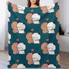 DuDu Bear and BuBu Panda Special Moment Active Throw Blanket Air Conditioner Soft Blanket for Office Home