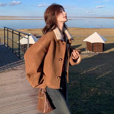Women's Fashionable and Warm Double-sided Fleece-lined Thick Coat for Autumn and Winter