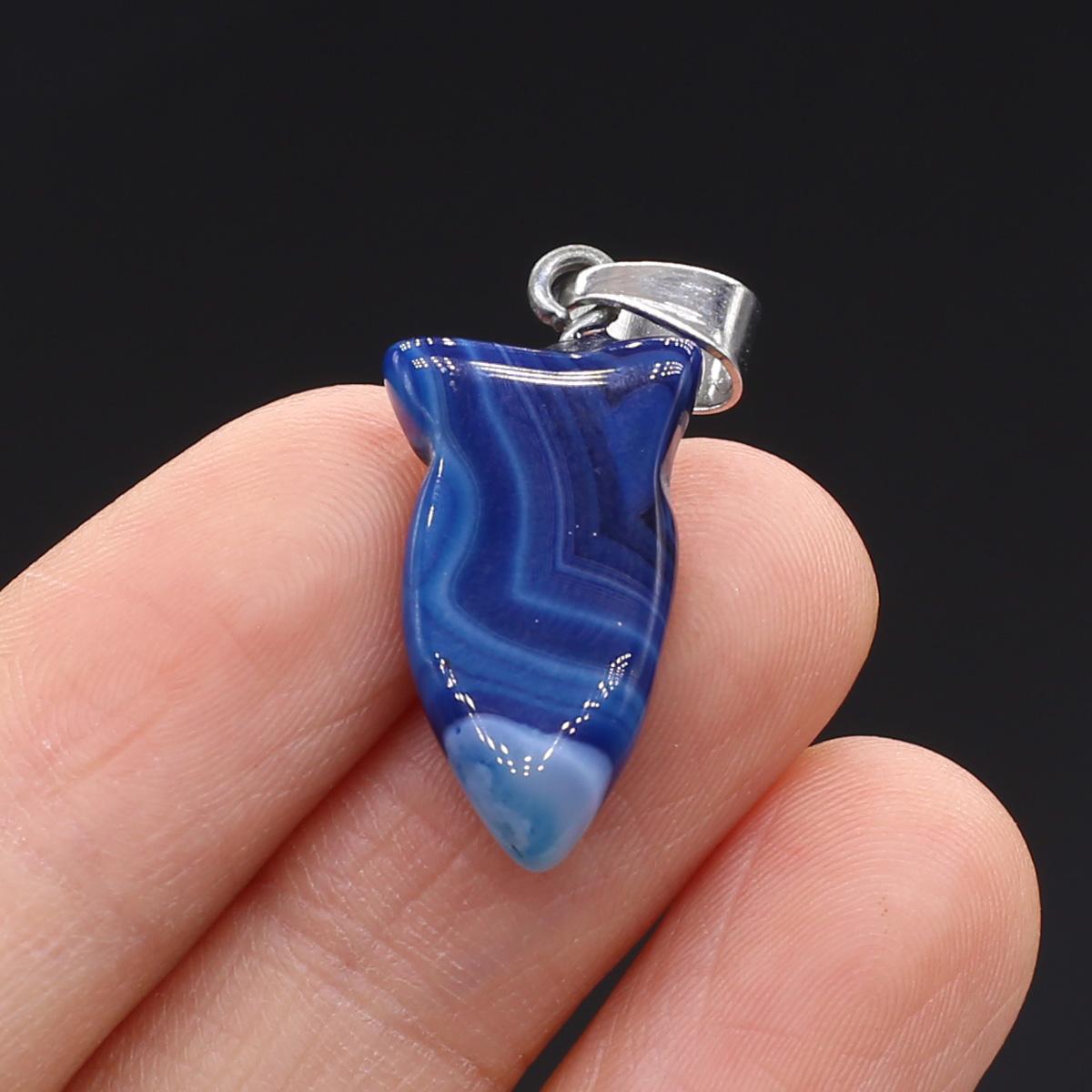 1 шт. в партии натуральный камень полосатый агат кулон в форме рыбы оникс подвески — фото 12