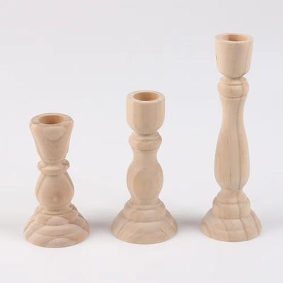 Candelabros de Madera Natural Soportes Rústicos para Velas de Pilar Decoración para Bodas y Fiestas