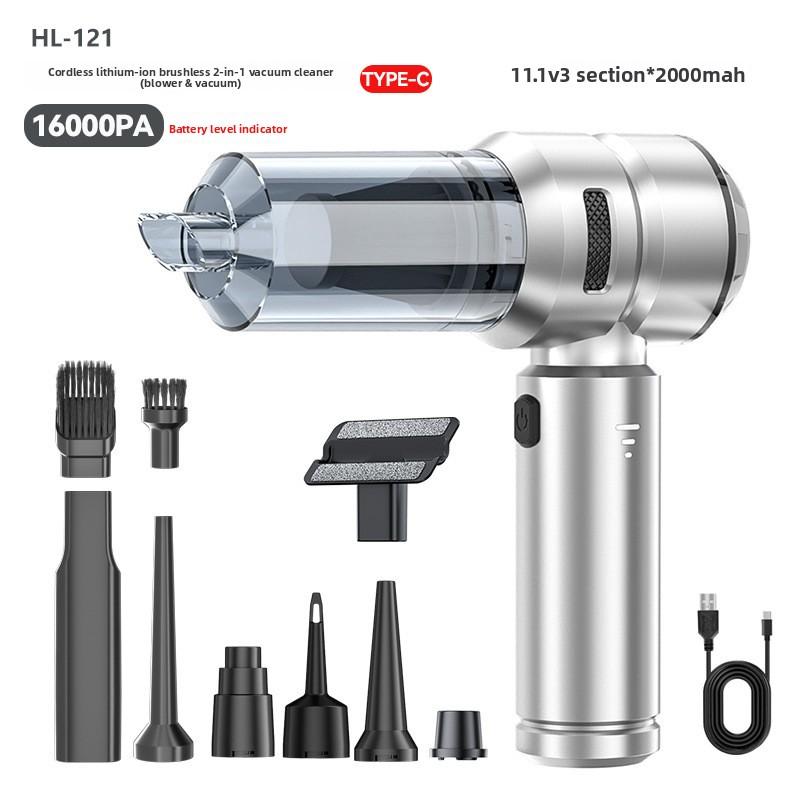 2-in-1 Portable Car Vacuum Cleaner Strong Suction Handheld Dust Blower Inflator 6000mAh Battery Home Car Dual Use
