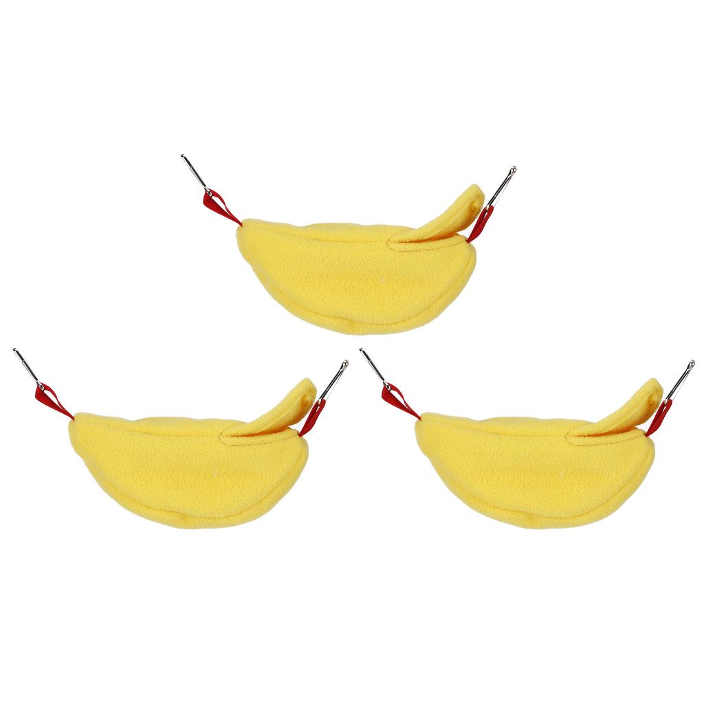 3 Sets Hamster Hammock Nests Banana Shape Hanging Winter Warm House Small Animal Supplies